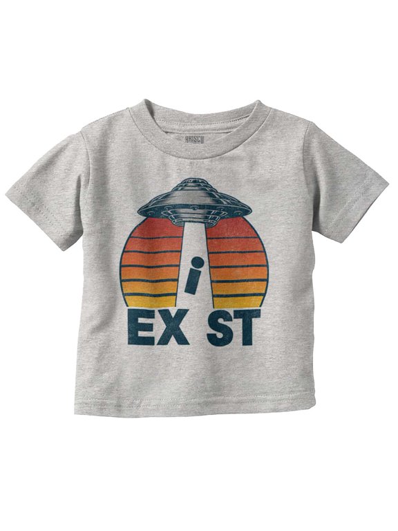 Aliens Exist UFO Beam Cool Believers Toddler Boy Girl T Shirt Infant Toddler Brisco Brands 12M