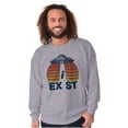 thumbnail image 1 of Aliens Exist UFO Beam Cool Believers Unisex Plus Fleece Graphic Sweatshirt Brisco Brands 3X, 1 of 5