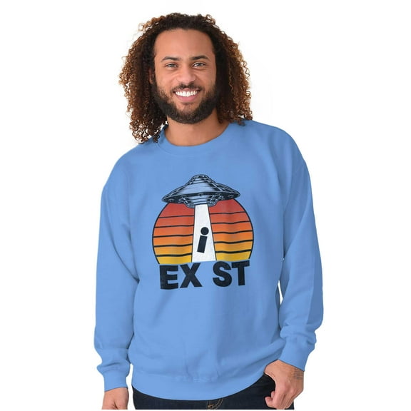 Aliens Exist UFO Beam Cool Believers Unisex Plus Fleece Graphic Sweatshirt Brisco Brands 2X
