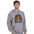 thumbnail image 1 of Aliens Exist UFO Beam Cool Believers Zip Up Hoodie Men's Women's Brisco Brands S, 1 of 6