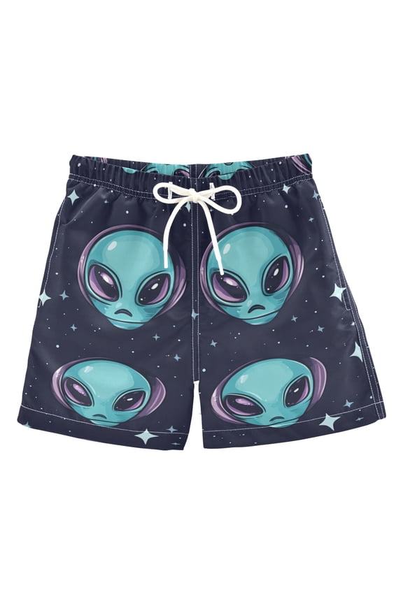 Aliens Faces Stars Boys' Swim Trunks Board Shorts Beach Pants Bathing Bottoms 2T