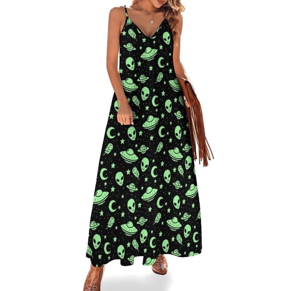 Aliens Hands UFO Space Sleeveless Dress Dresses Women Summer Women's Summer Clothing