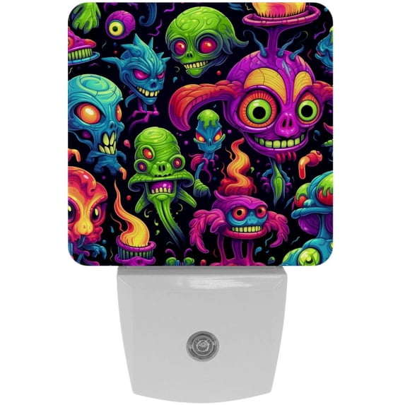 Aliens LED Square Night Lights - Small and Stylish Energy-Saving Lamps