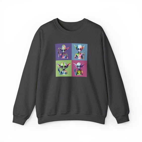 Aliens Peace Sign Sweatshirt, I Come In Peace Alien Sweatshirt