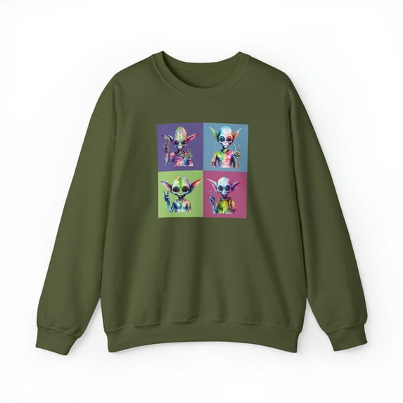 Aliens Peace Sign Sweatshirt, I Come In Peace Alien Sweatshirt