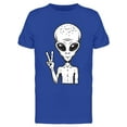 thumbnail image 1 of Aliens Peace Sign T-Shirt Men -Image by Shutterstock, Male 3X-Large, 1 of 4