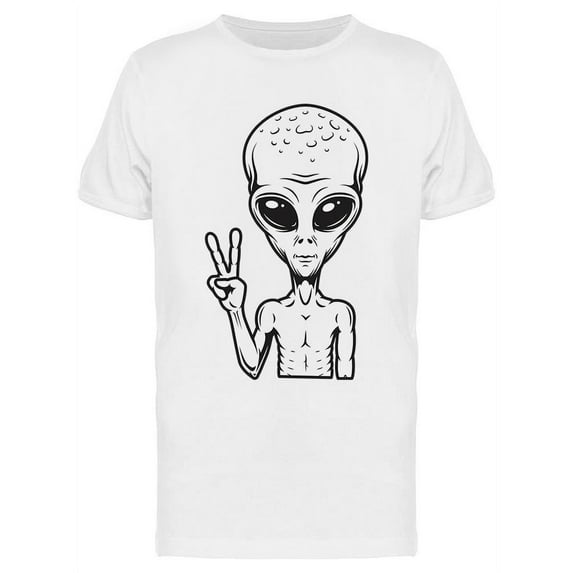 Aliens Peace Sign T-Shirt Men -Image by Shutterstock, Male 3X-Large
