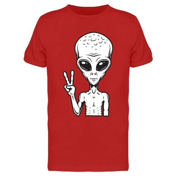 Aliens Peace Sign T-Shirt Men -Image by Shutterstock, Male XX-Large