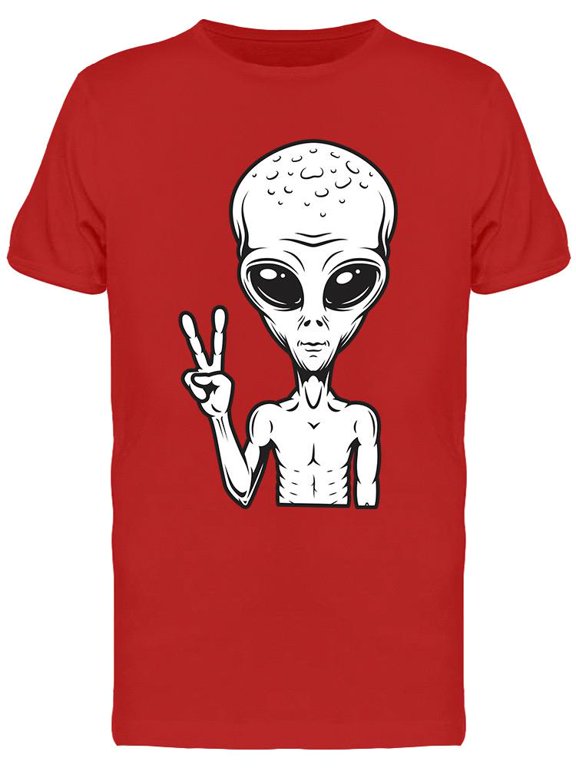 Aliens Peace Sign T-Shirt Men -Image by Shutterstock, Male x-Large