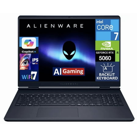 Alienware 16 Aurora AI Gaming Laptop 16.0in 120Hz IPS WQXGA Display (Intel Core 7 240H, NVIDIA GeForce RTX 5060 8GB, 64GB DDR5, 8TB PCIe SSD, Backlit KB, WiFi 7, Webcam, Bluetooth 5.4, Win 11 Home)