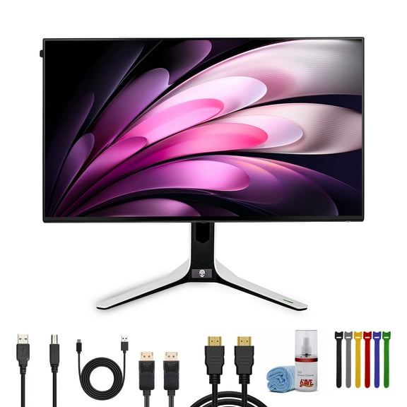Alienware AW2723DF Gaming Monitor 27-Inch (2560 x 1440p) at 280Hz Display (Lunar Light) Bundle With DisplayPort Cable + HDMI Cable + Cleaning kit + More