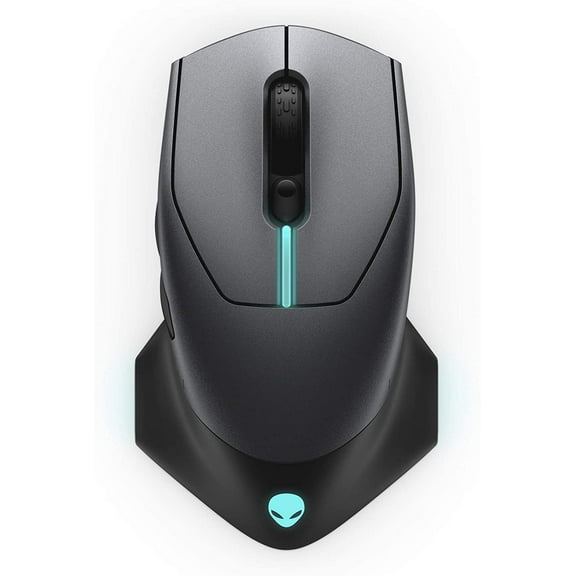 Alienware Wired/Wireless Gaming Mouse AW610M: 16000 DPI Optical Sensor - 350 Hour Rechargeable Battery Life - 7 Buttons - 3-ZONE Alienfx RGB Lighting