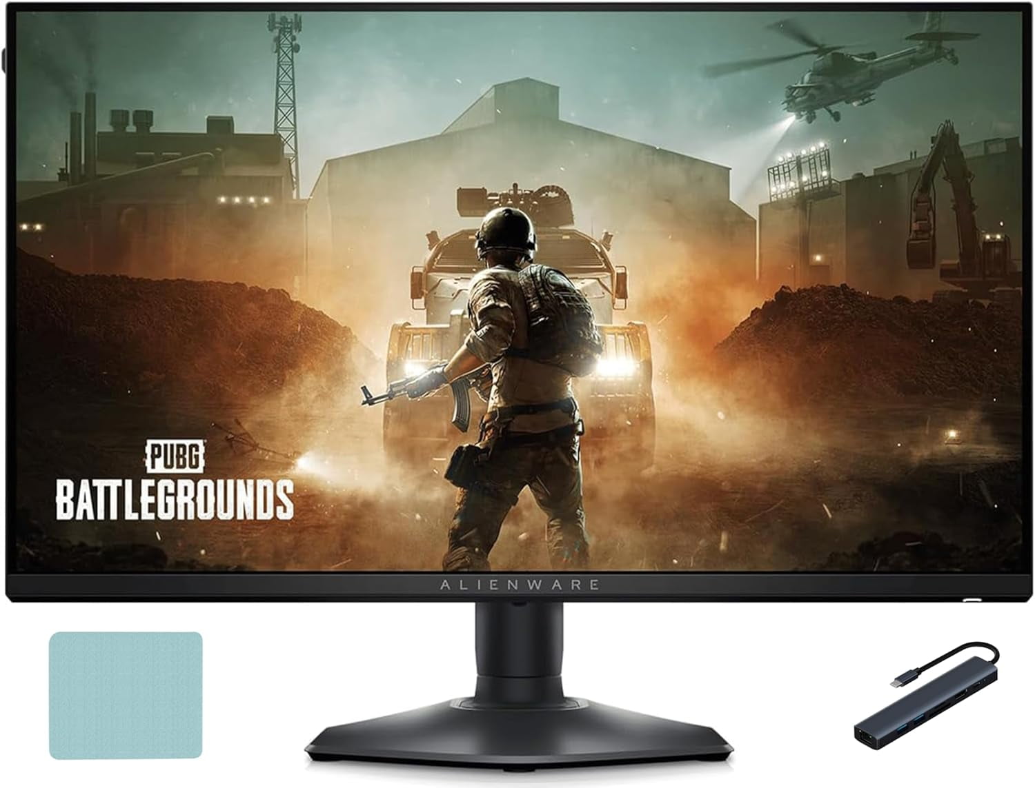 Alienware Gaming Monitor AW2523HF 24.5 inch IPS LED FHD (1920 x 1080) 360Hz Display, AMD FreeSync Monitor (USB, HDMI) , Dark side of the Moon with Tigology Accessories