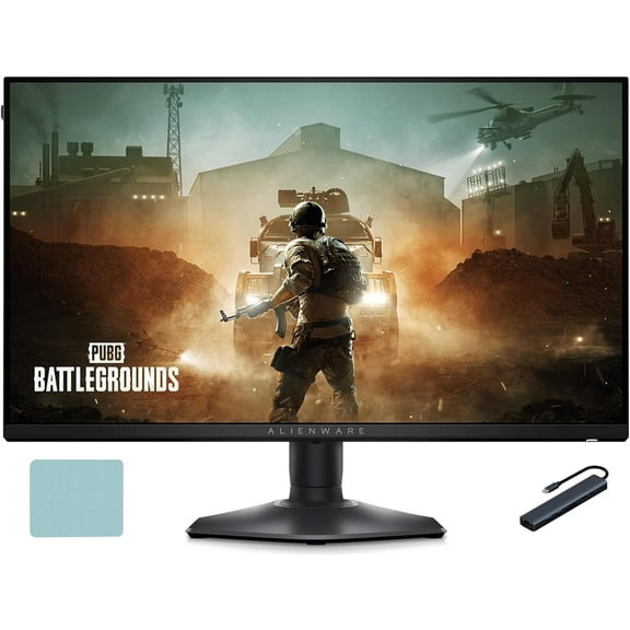 Alienware Gaming Monitor AW2523HF 24.5 inch IPS LED FHD (1920 x 1080) 360Hz Display, AMD FreeSync Monitor (USB, HDMI) , Dark side of the Moon with Tigology Accessories