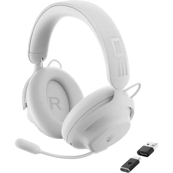 Alienware Pro Wireless Gaming Headset - Wired/Wireless, Bluetooth 5.3, 15 Minute Fast Charging, Audio Output 20 Hz, Battery Talk Time (ANC on) Up to 24 Hrs (Bluetooth), Lunar Light