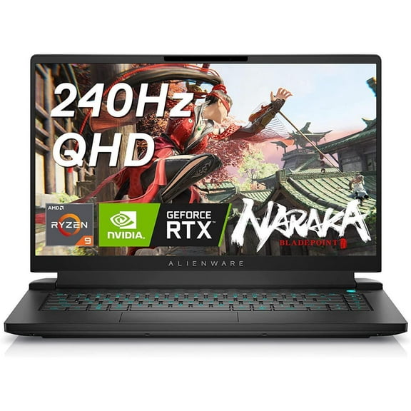 Alienware m15 R7 15.6" Gaming Laptop - QHD (2560x1440) 240Hz, AMD Ryzen 9 6900HX, 32GB DDR5, 1TB SSD, RTX 3070Ti, HDMI, Wifi, Webcam, Windows 11, 1-Year Premium + 6-Months Migrate Services - Black