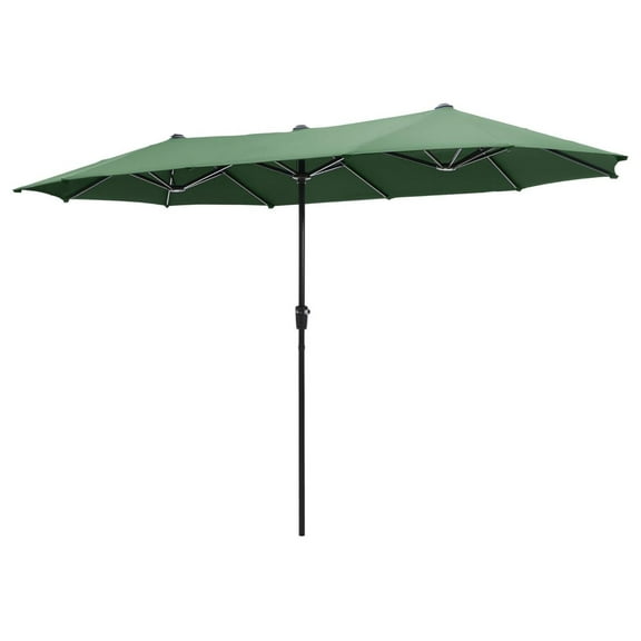 Alieon 13FT Double-Sided Outdoor Patio Umbrella, Large Rectangular Market Table Umbrellas with Crank Handle for Backyard Deck Pool