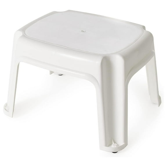 Alieon 9.5-Inch Tall Plastic 1 Step Stool, Portable Single Level Step Ladder Foot Stool for Kitchen, Bathroom, Bedroom, and Garage, White