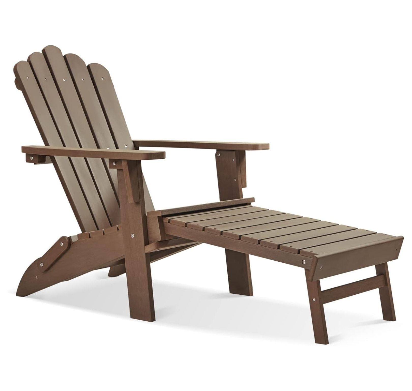 Alieon Adirondack Chair with Retractable Ottoman, Folding Adirondack