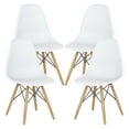 thumbnail image 1 of Alieon Century Modern Dining Chairs Set of 4, DSW Chairs Plastic Shell Chairs with Wood Legs, Armless Side Chairs for Dining Room, Living Room, Kitchen (White), 1 of 2