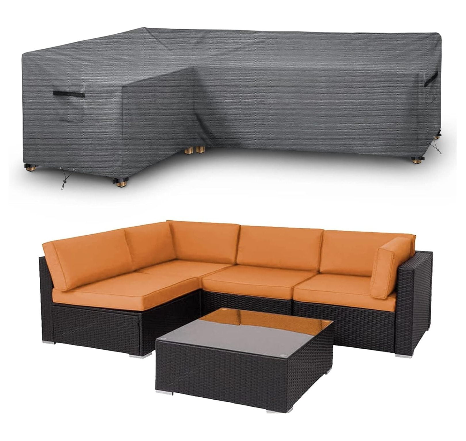 Alieon Patio Furniture Cover L Shaped,Waterproof Outdoor Sectional ...