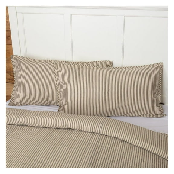 Alieon Sawyer Mill Ticking Stripe King Sham, Charcoal Gray, 21x37