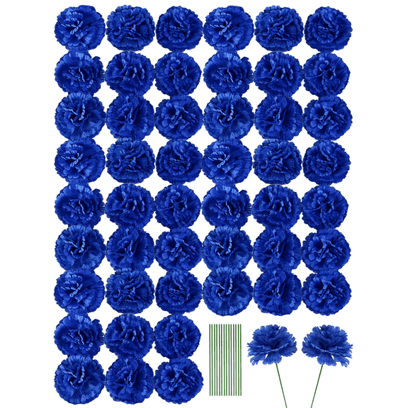 Blue Artificial Carnations Bouquet – 50 Count
