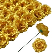 50Pcs Golden Artificial Roses Bouquet