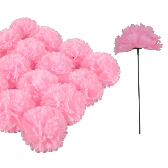 50Pcs Pink Carnations Artificial Flowers Bouquet