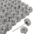 thumbnail image 1 of CALLIEVER 50Pcs Silver Artificial Roses Bouquet, 1 of 7
