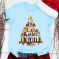 thumbnail image 1 of Aligament Christmas Shirts for Women, Blue Christmas Gifts, Women's Christmas Print Round Neck Short Sleeve T Shirt Top, 1 of 5