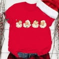 thumbnail image 1 of Aligament Christmas Shirts for Women, Red Christmas Gifts, Women's Santa Print Round Neck Short Sleeve T Shirt Top, 1 of 5