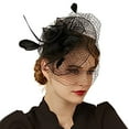 thumbnail image 1 of Aligament Fascinator Hats for Women Tea Party Hats and Gloves Pearl Jewelry Set Kentucky Derby Hat for Cocktail Wedding, Black, 1 of 1