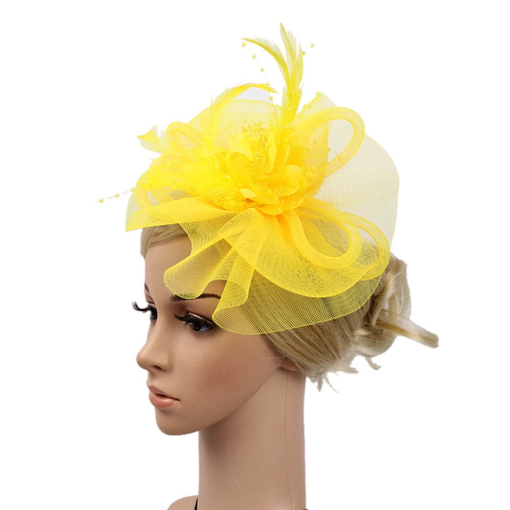 NEW! Golden Yellow Fascinator Hat LUNA FASCINATOR - Yellow - Gold Coast Couture main image 4