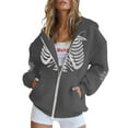 Aligament Gray Halloween Essentials Hoodie, Polyester Zip Up Hoodie