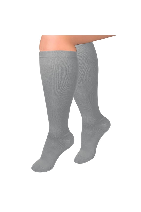 Gray fishnet stockings, Plus Size Solid Color All Season Versatile And Comfortable Casual Sports Pressure Stockings