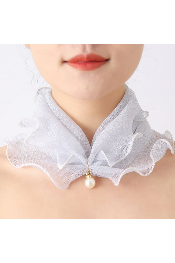 Lightweight Scarfs for Women Spring Summer Neck Thin Sun Proof Headband Scarves Chiffon Hair Fall Scarf Wrap Blanket Proof Fringe Scarf, White