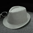 thumbnail image 1 of Aligament Men and Women Retro Jazz Hat Soild British Sun Hat Travel Sun Hat Sunshade Hat, Gray, 1 of 3