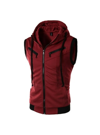 Red sleeveless hoodie walmart hot sale