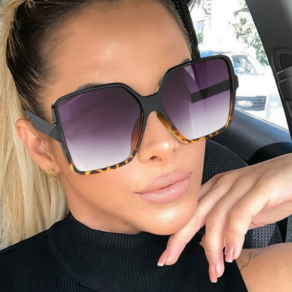 Aligament Oversized Square Frame Sunglasses Womens Retro Vintage Trendy Shades Fashion Big Large Frame Sun Glasses, Gray