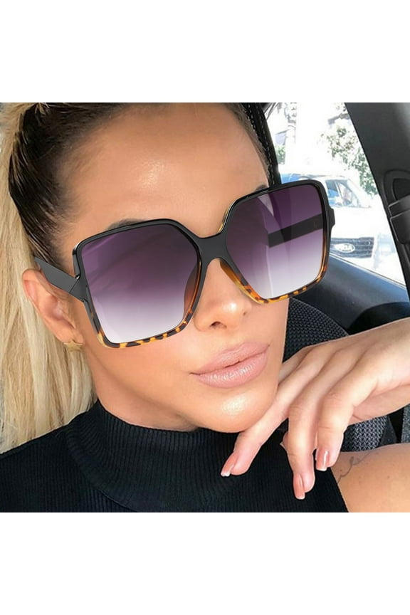 Oversized Square Frame Sunglasses Womens Retro Vintage Trendy Shades Fashion Big Large Frame Sun Glasses, Gray