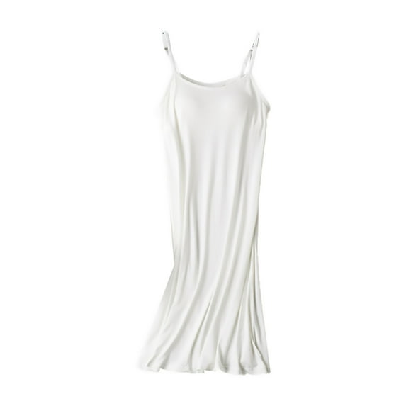 Aligament Pajamas for Women, Women's Solid Color with Bra Pads Bra One Tank Top Dresses, White XL