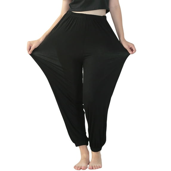 Aligament Plus Size Sweatpants Women, Black Women's Pants, Women Stretchy Plus Size Pants Solid Color Trouser Casual Loose Baggy with Pockets for Yoga Dance Sport Homewear, 6XL