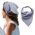 thumbnail image 1 of Aligament Scarf Headband for Women Elastic Large Boho Triangle Bandana Head Scarves with Clips Non Slip Solid Color Hair Kerchief for Teen Girls,, 1 of 4