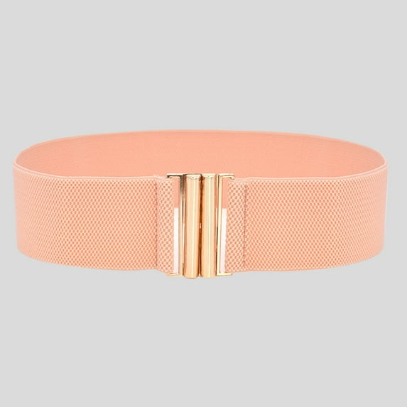 Aligament Wide Elastic Belt for Women, Stretch Waist Belt Ladies Dress Buckle Belt Vintage Cinch Belt Adjustable Waistband, Pink