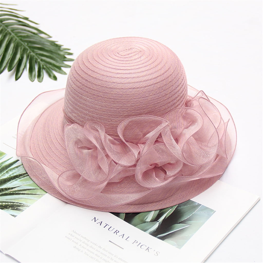 Aligament Women Church Cap Wide Brim Summer Sun Hat for Party Church ...