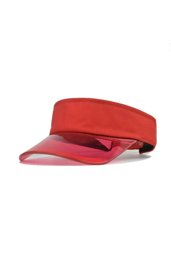 Women Sun Color Baseball Fashion Visor Solid Cap Transparent Baseball Caps Cowboy Hats for Men, Red