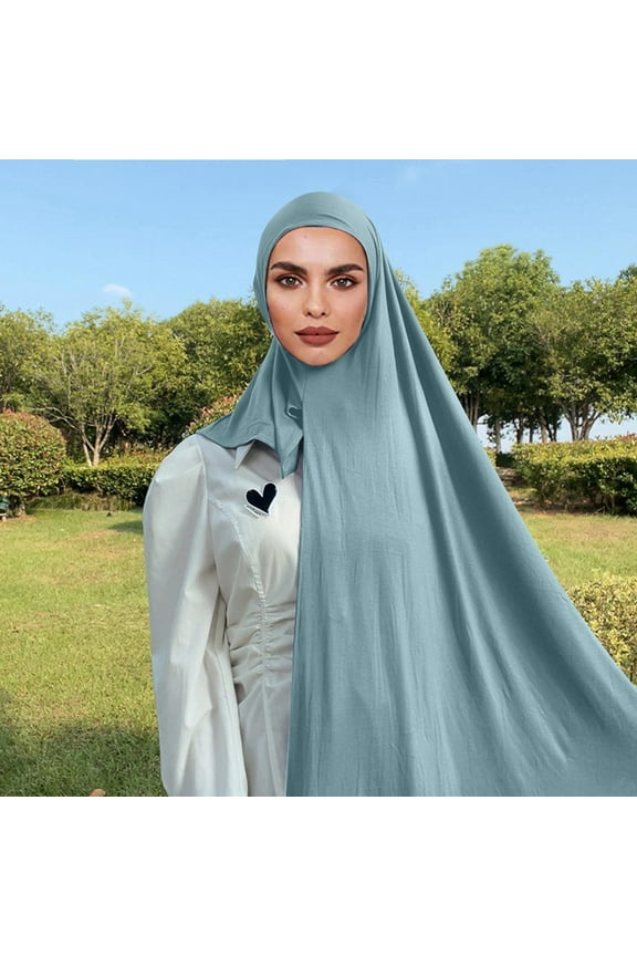 Women's Elegant Modest Muslim Islamic Ramadan Soft Lightweight Jersey Hijab Long Scarf,