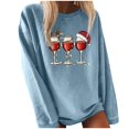 Aligament Womens Christmas Tops, Blue Sweatshirt for Women