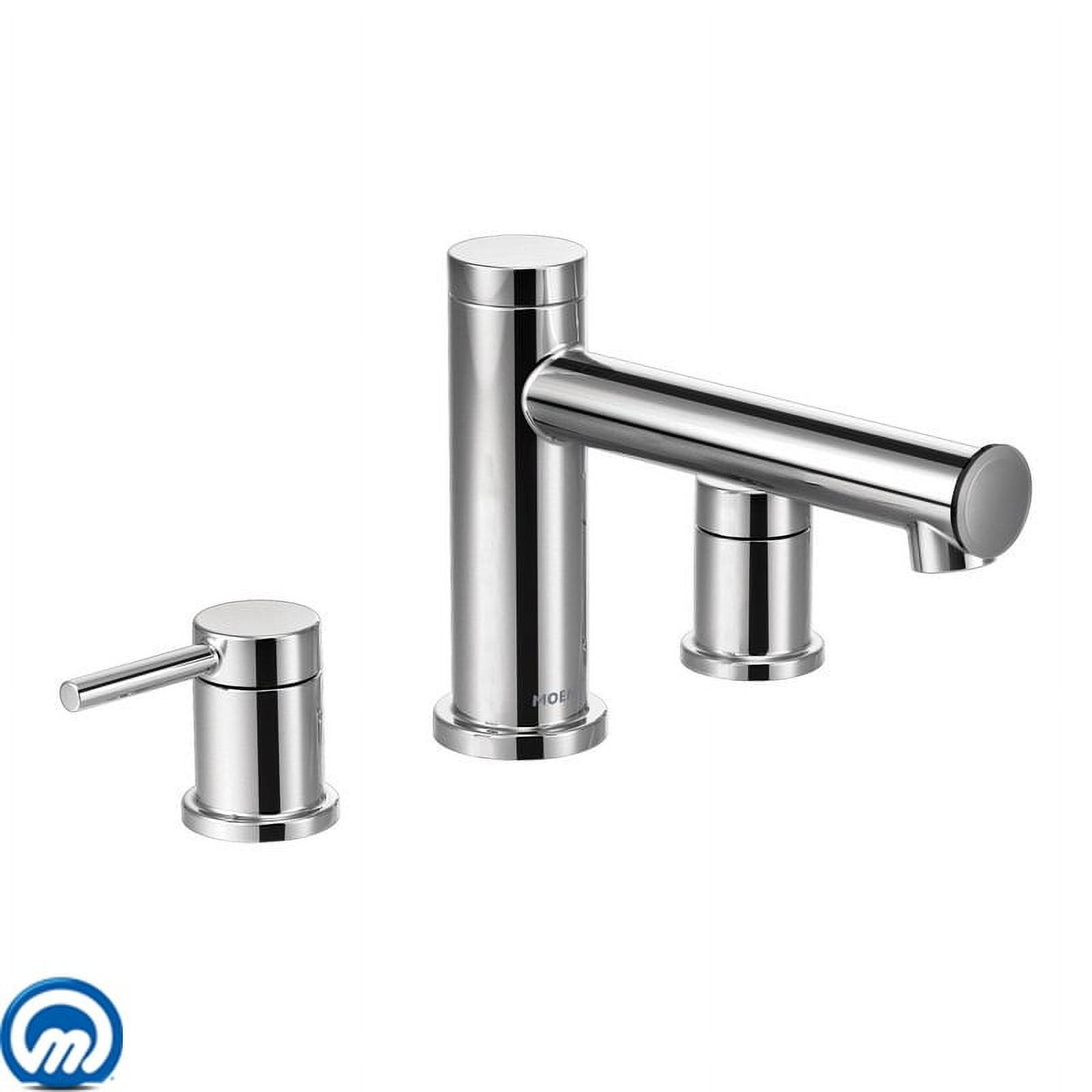 Contemporary Black Chrome 10" Deck Mounted Tub Faucet